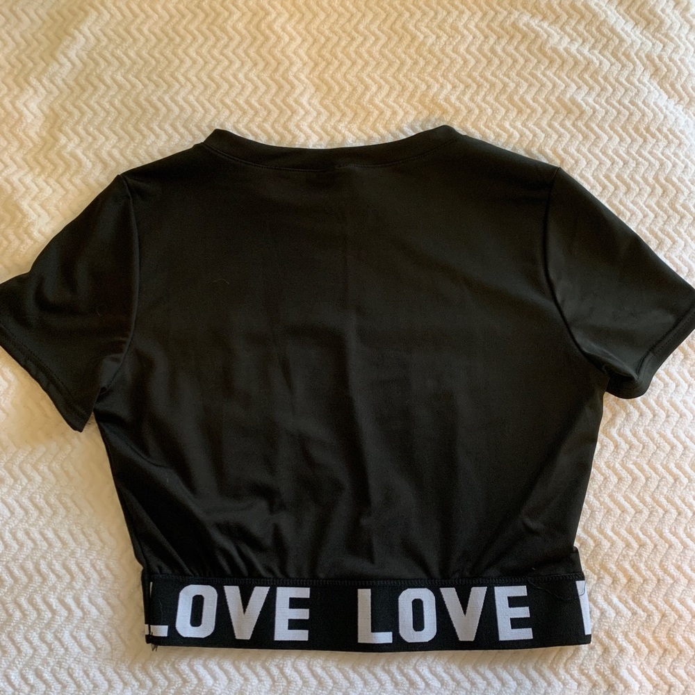 Black Crop Top with “Love Lettering” by Lida - Picture 10 of 10